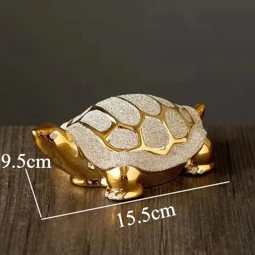 Gold Ceramic Turtle Ornament - Feng Shui