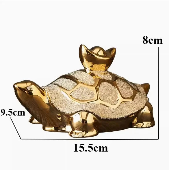 Gold Ceramic Turtle Ornament - Feng Shui